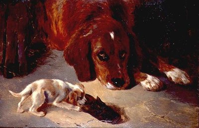 Een nieuwsgierige puppy door George Wiliam Horlor