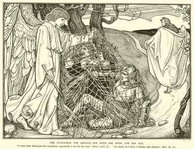 De vleier, de stralende met de zweep, en het net (gravure) door George Woolliscroft Rhead