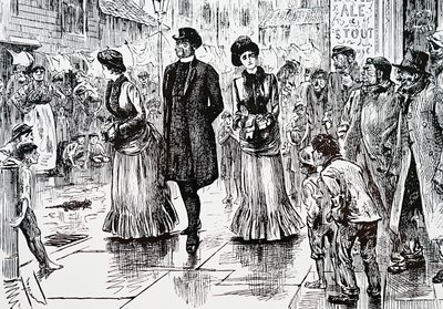 Een inspectie van de lagere klassen. Door George du Maurier, een Frans-Britse cartoonist en auteur door George du Maurier
