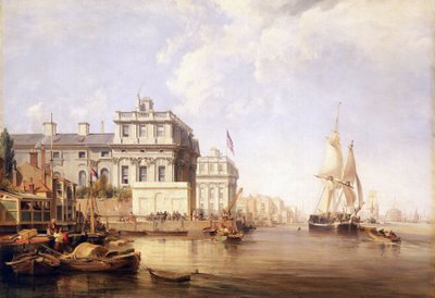 Uitzicht op Greenwich Hospital, vanaf de noordelijke oever van de Theems door George the Elder Chambers