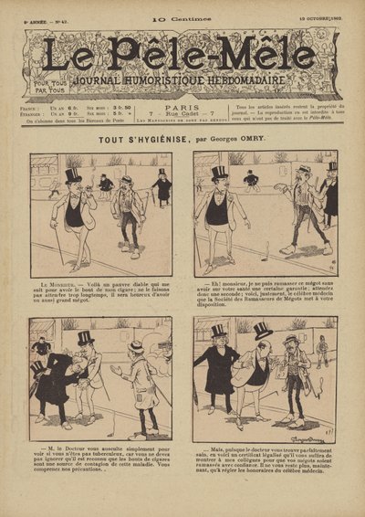 Tout shygienise. Illustratie voor Le Pele-Mele, 1902 door Georges Antonin Henri Mory