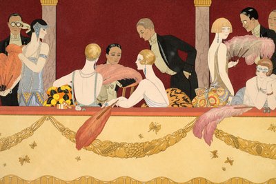 Eventails, gegraveerd door H. Reidel door Georges Barbier