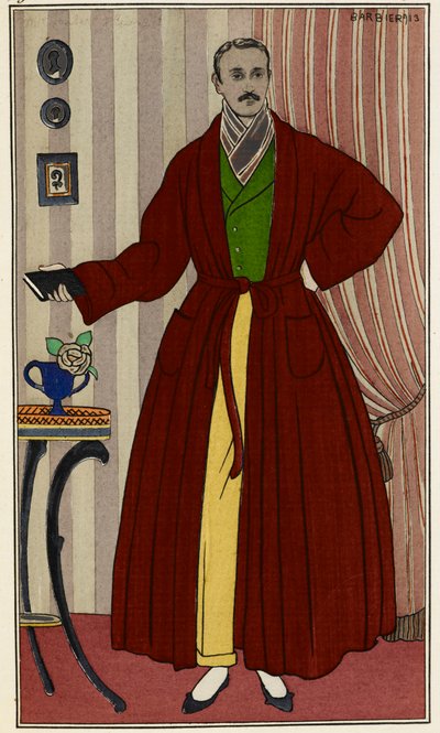 Man in een kamerjas door Georges Barbier