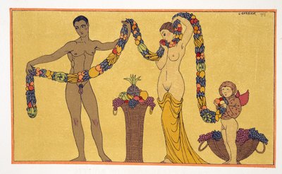 Illustratie uit Les Chansons de Bilitis, door Pierre Louys, uitgegeven 1922 door Georges Barbier