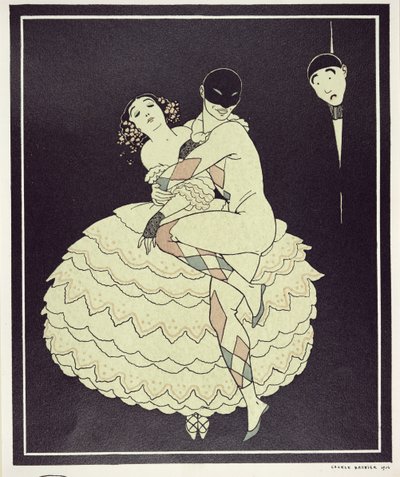 Tamara Karsavina (1885-1978) als Columbine en Vaslav Nijinsky (1890-1950) als Harlekijn in Fokine