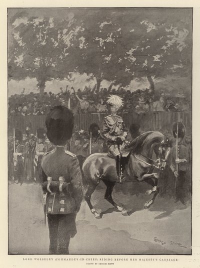 Lord Wolseley (opperbevelhebber) rijdt voor de koets van Hare Majesteit door Georges Bertin Scott