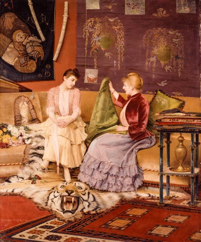 Een moeilijke beslissing (olieverf op doek) door Georges Croegaert