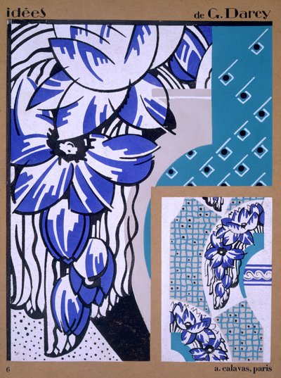 Behangontwerp, uit Idees, uitgegeven door A. Calavas, Parijs, ca. 1925 door Georges Darcy