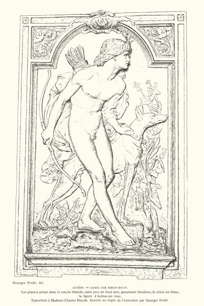 Actaeon, held uit de Griekse mythologie, cameo door de Franse beeldhouwer Emile Soldi door Georges Ernest Profit