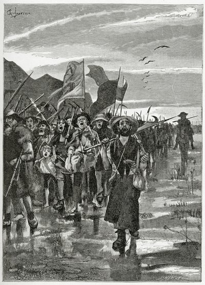 Le Torrent des rebelles - illustratie uit Han d’Islande, 19e eeuw door Georges Marie Rochegrosse