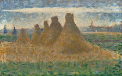 Hooibergen, c. 1882 door Georges Pierre Seurat