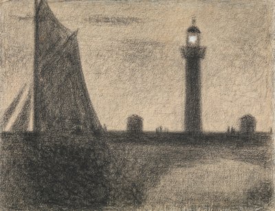 De vuurtoren van Honfleur door Georges Pierre Seurat