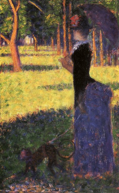 Studie voor La Grande Jatte: Vrouw met een Aap door Georges Seurat