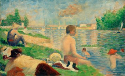 Een badplaats, Asnières (eindstudie) door Georges Seurat