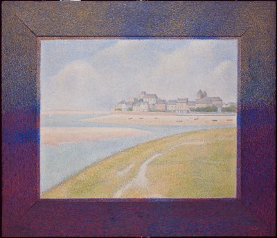 Uitzicht op Le Crotoy van stroomopwaarts door Georges Seurat