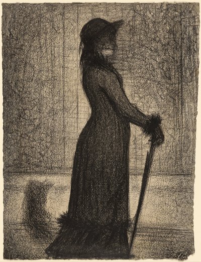 Vrouw Wandelend (Een Elegante) door Georges Seurat