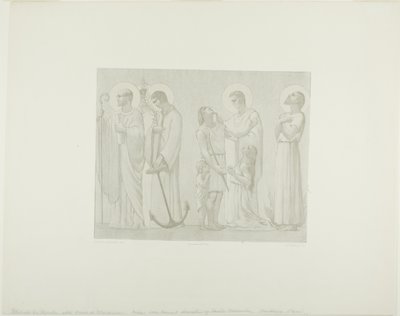 Legendarische heiligen van Frankrijk (middelste fries) door Georges William Thornley
