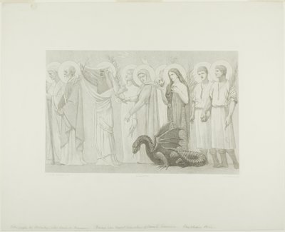 Pastoraal leven van Sainte Geneviève (rechterpaneel) door Georges William Thornley