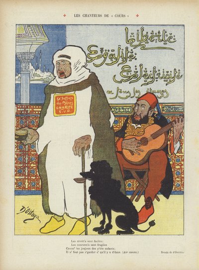Satire die de afgezette Marokkaanse Sultan Abdelaziz en de Ottomaanse Sultan Abdul Hamid II afbeeldt door Georges d 1878 1937 Ostoya