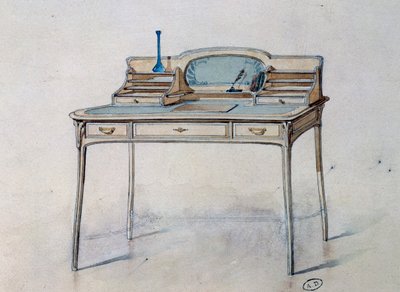Ontwerp voor een Art Nouveau damesbureau voor Bing Atelier, ca. 1900 door Georges de Feure