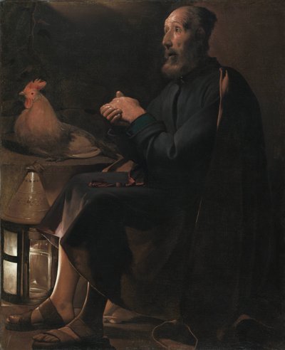 Frans: Les larmes de Saint-Pierre Saint Peter Repentant door Georges de La Tour