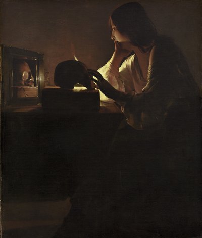 De berouwvolle Magdalena, 1635-40 door Georges de La Tour