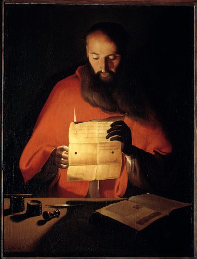 Sint Hiëronymus lezend door Georges de La Tour