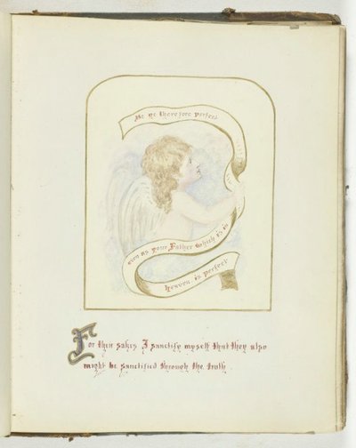 Zonder titel [cherub met religieuze tekst], 185568 door Georgina Cowper