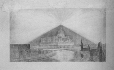 Project voor de architectuurwedstrijd voor het Paleis van de Sovjets door Georgy Pavlovich Golts