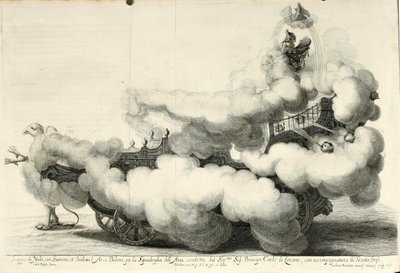 Overwinningsdispuut van de lucht en het water. Vrolijk feest te paard - De strijdwagen (1667) door Gerard Bouttats