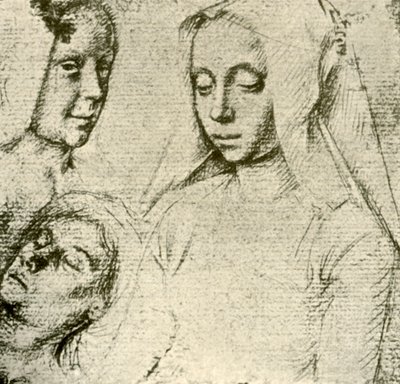 Drie vrouwelijke hoofden, eind 15e-begin 16e eeuw, 1908 door Gerard David