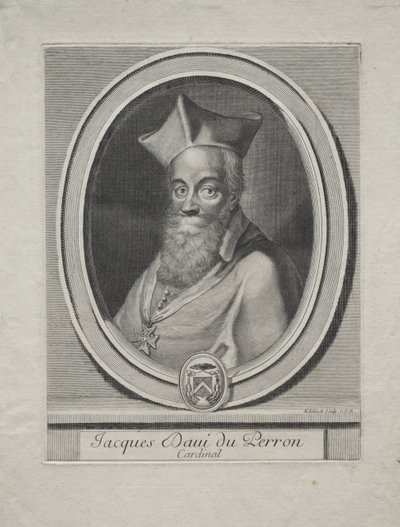 Kardinaal Jaques Davey Duperron door Gérard Edelinck