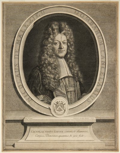 Nicholaus de Malezieu door Gérard Edelinck