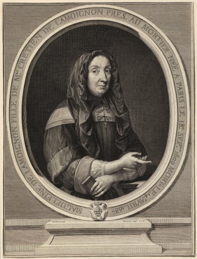 Portret van Madeleine de Lamoignon door Gérard Edelinck