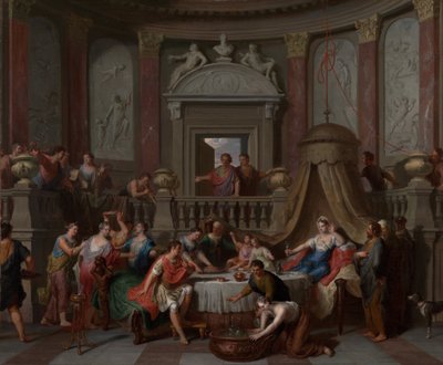 Het banket van Cleopatra door Gerard Hoet