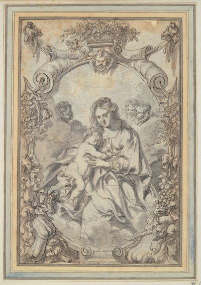 Madonna binnen sierlijst door Gerard Seghers