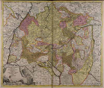 Circulus Suevicus complectens omnes status subdivisos ex quibus constat door Gerard Valck