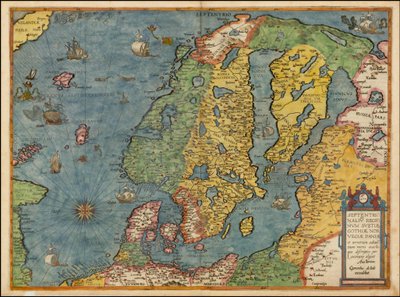 1593 kaart van Noord-Europa door Gerard de Jode door Gerard de Jode