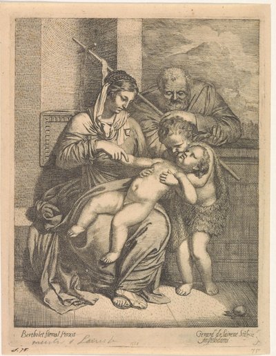 De Heilige Familie met Johannes de Doper door Gerard de Lairesse