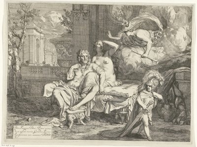 Mercurius beveelt Calypso om Odysseus te laten vertrekken door Gerard de Lairesse