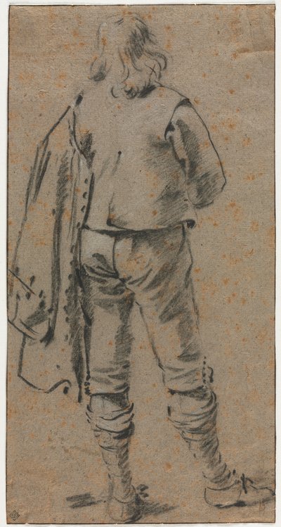 Een man staand gezien van achteren door Gerard ter Borch