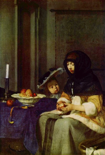 Duits: Apfelschälerin Appelschiller door Gerard ter Borch