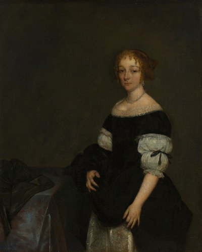 Portret van Aletta Pancras (1649-1707). door Gerard ter Borch