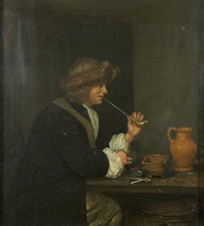 Man die rookt door Gerard ter Borch
