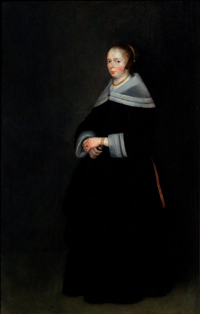 Portret van een Dame door Gerard ter Borch or Terborch