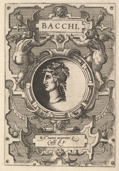 Buste van Bacchus omringd door bandwerk, uit de serie 