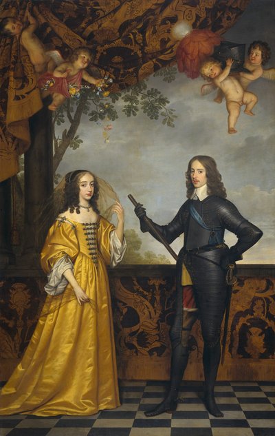 Dubbelportret van Willem II (1626-1650), Prins van Oranje, en zijn vrouw Mary Stuart (1631-1660) door Gerard van Honthorst