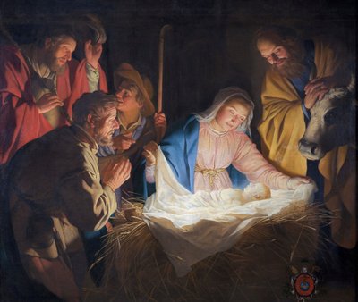 De aanbidding van de herders door Gerard van Honthorst