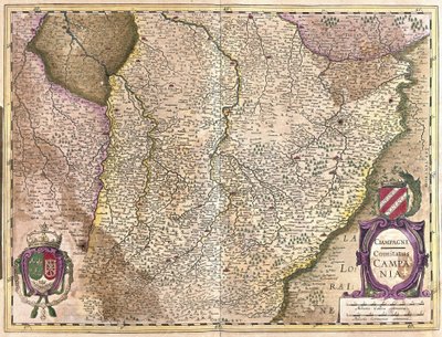 Champagne, Frankrijk (gravure) door Gerardus Mercator