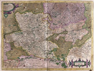 Henegouwen, Namen, België (gravure) door Gerardus Mercator